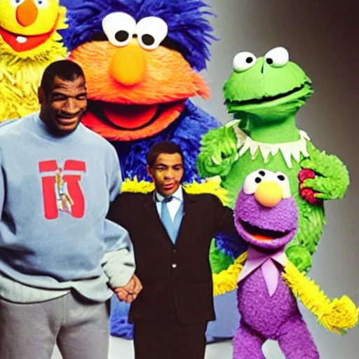 Image similar to mike tyson on sesame street