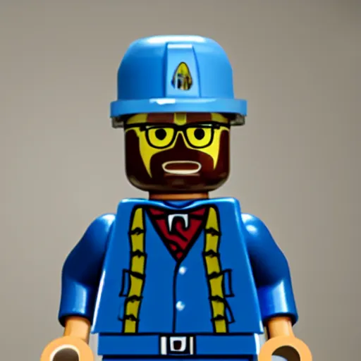 Prompt: a lego version of walter white, realistic, 8 k