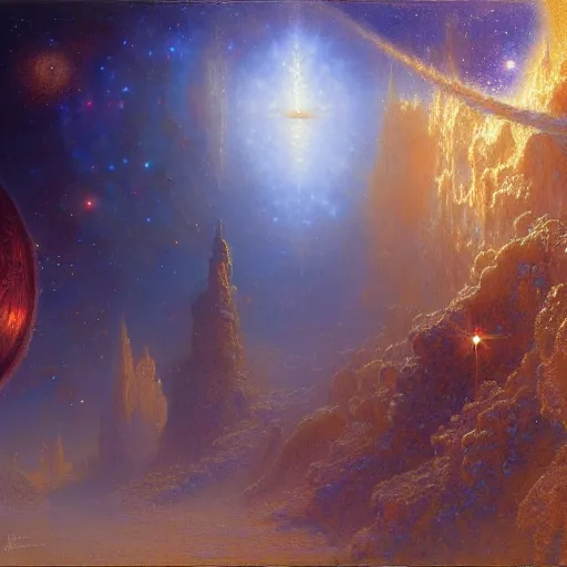 Prompt: the universe as an endless fractal dream, highly detailed painting by gaston bussiere, craig mullins, j. c. leyendecker, 8 k