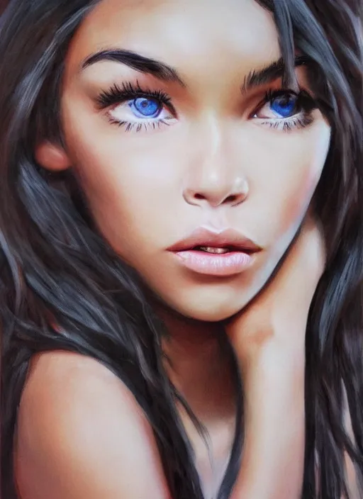 Image similar to Madison Beer realistic 3D portrait by ian spriggs