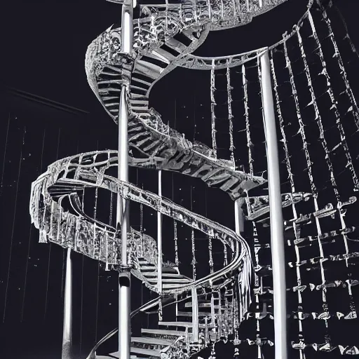 Image similar to Darth Vader walking down an infinite spiral staircase made out of diamonds,