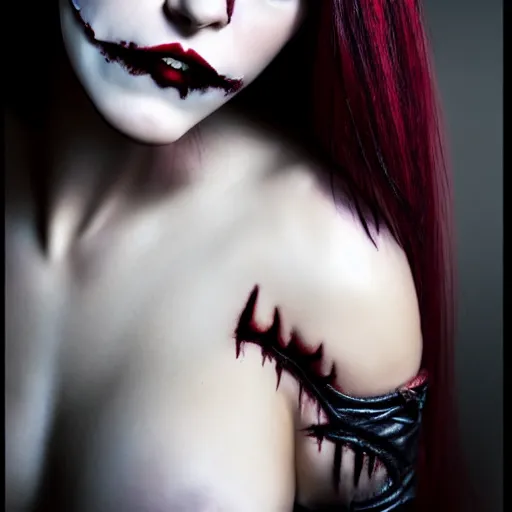 Image similar to photo of a real-life beautiful female vampire warrior, highly detailed