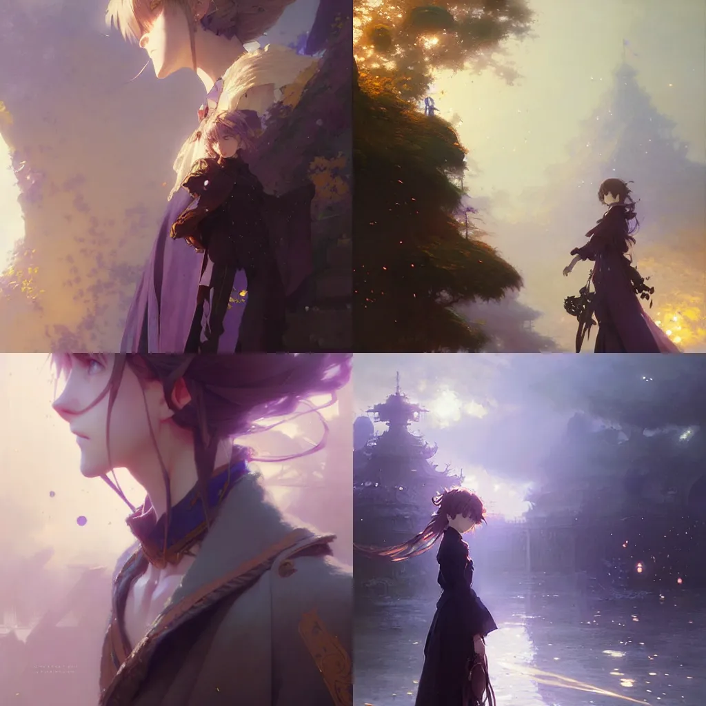 Image similar to female violet evergarden anime, intricate, sharp focus, illustration, highly detailed, digital painting, concept art, matte, art by ruan jia and wlop and greg rutkowski, masterpiece