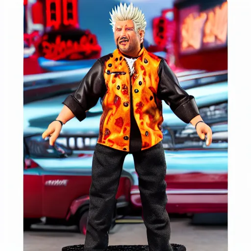 Image similar to Guy Fieri action figure, product photo, detailed, 4k