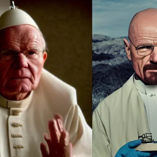 Image similar to john paul ii in breaking bad with walter white