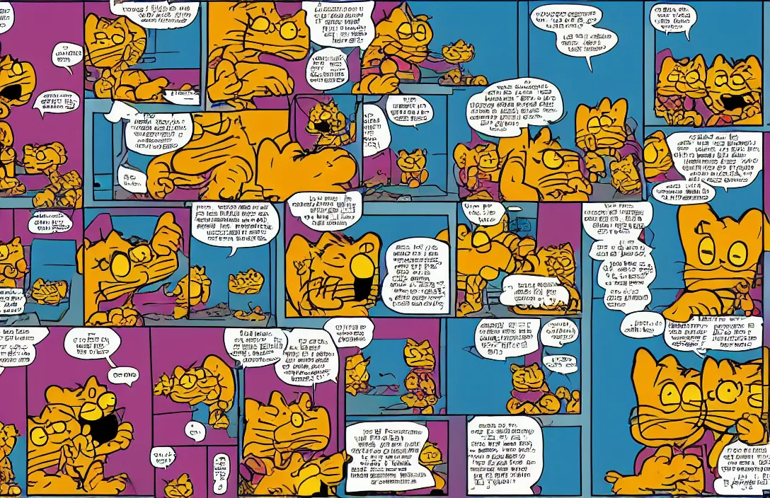 Prompt: garfield comic strip