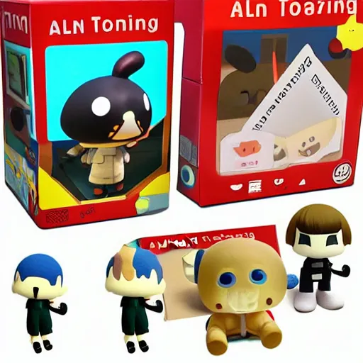 Image similar to alan turing stop motion animal crossing character vinyl action figure, plastic, toy