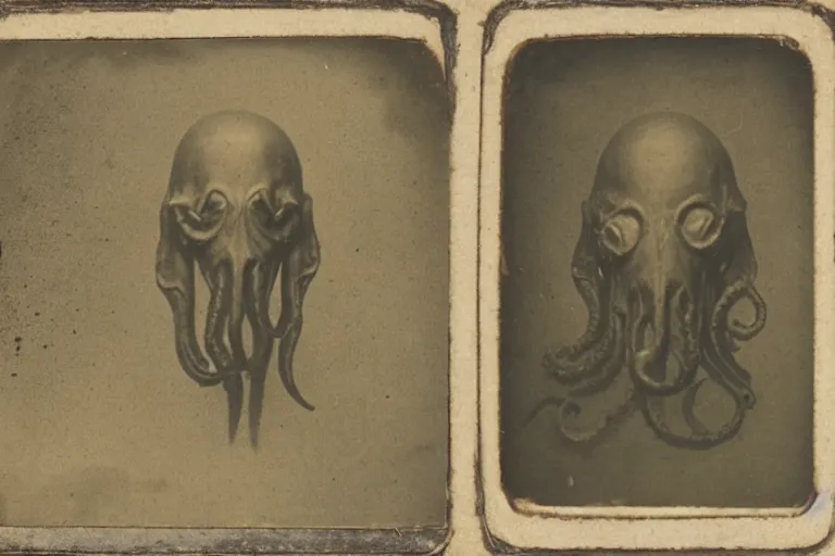 Image similar to 1 8 9 0 s photograph ambrotype of a discovery of a cthulhu relic