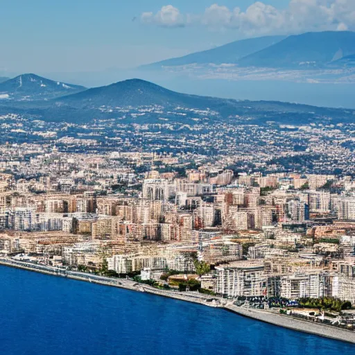 Prompt: naples aerial view