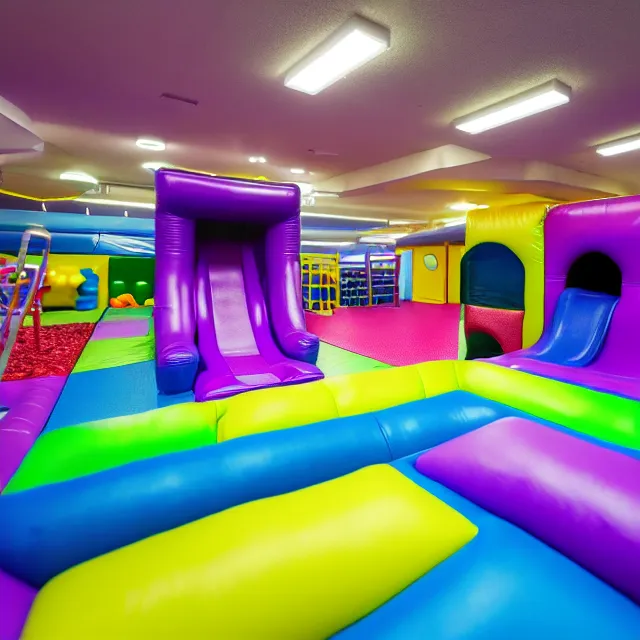 Image similar to infinite soft play area, highly detailed, 8 k, hdr, smooth, sharp focus, high resolution, award - winning photo