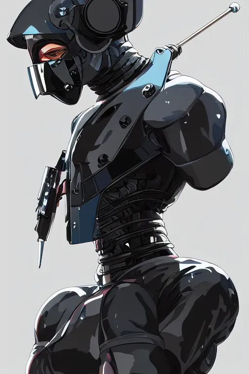 Image similar to robot ninja mask helmet metal gear solid training suit swat commando, aesthetic octane render, 8 k hd resolution, by ilya kuvshinov and cushart krentz and gilleard james, by carl warner and jim woodring, trending on artstation : 1. 5, sweet joy harmony color scheme