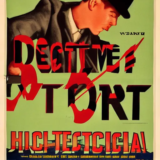 Image similar to poster for a detective movie released in 1 9 2 5, high detail,