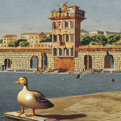 Image similar to The duck colossus of Rhodes