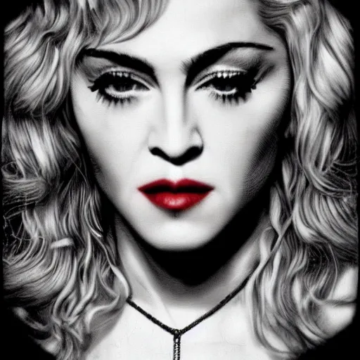 Image similar to polaroid picture, madonna - like a virgin live blond ambition tour, perfect face, symmetrical face, fine details, ethereal, trending on artstation