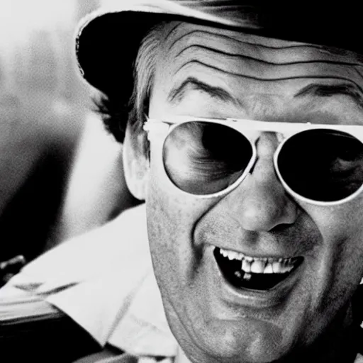 Image similar to bill murray in fear and loathing in las vegas, movie still, promotional shot