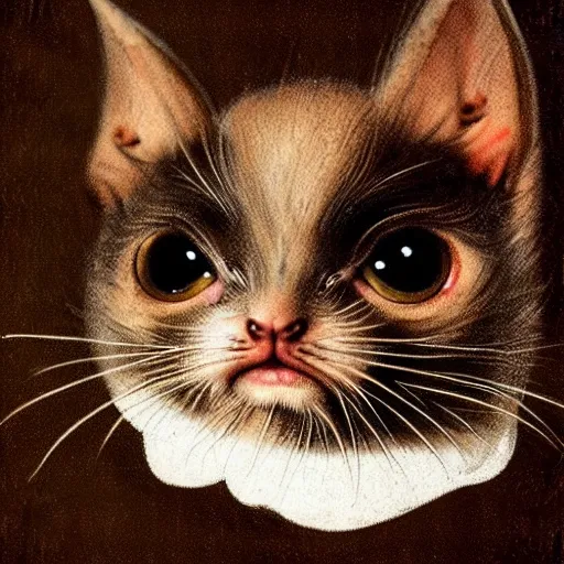 Image similar to anatomy of a bat kitten, sharp focus, 8k high quality, by leonardo davinci