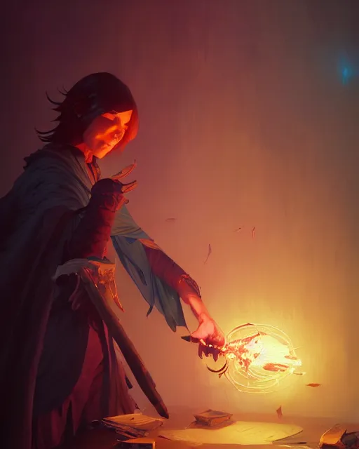 Prompt: highly detailed vfx portrait of a mage casting a blood spell, unreal engine, greg rutkowski, loish, rhads, beeple, makoto shinkai and lois van baarle, ilya kuvshinov, rossdraws, tom bagshaw, alphonse mucha, global illumination, detailed and intricate environment