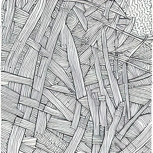 Image similar to a pen and ink generative line - art drawing