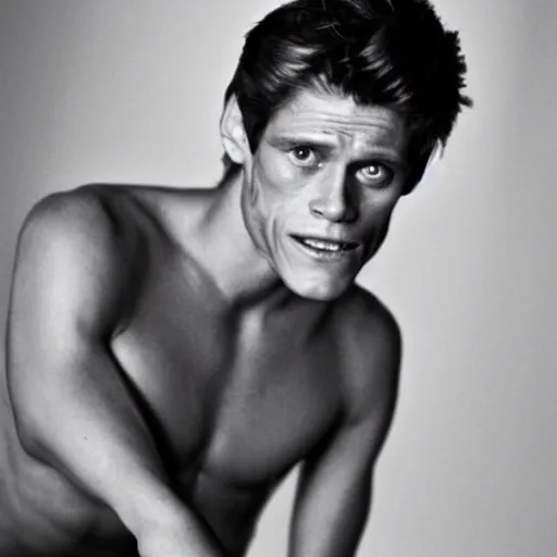 Prompt: extremely handsome and young Willem Dafoe