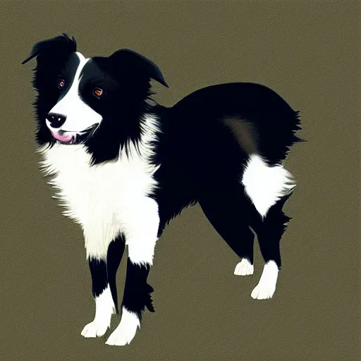 Image similar to a border collie by andy warhol, digital art, trending on artstation