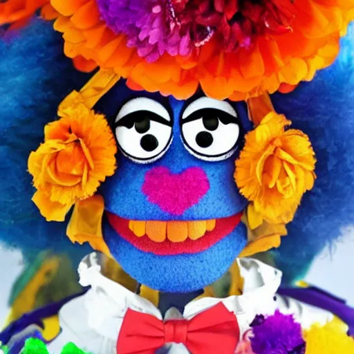 Prompt: dia de los muertos muppet