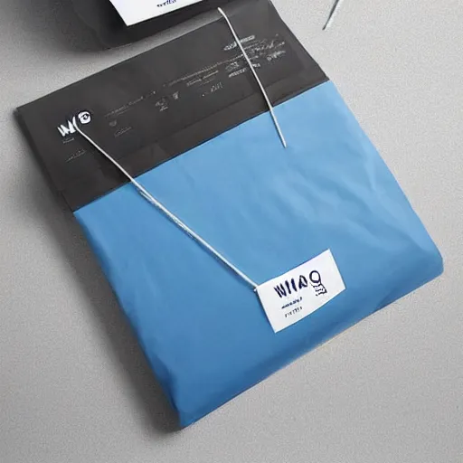 Image similar to creative logotype design printed on paper for disposable plastic bag company called wang that represents high quality and efficiency, modern, fresh cool colors, trending on pinterest