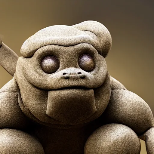 Image similar to a stunning photograph of a geodude wearing a fedora, 8 k hd nature photograph y, incredibly detailed, geodude pokemon with a rock head and eyes and two arms, real life anime