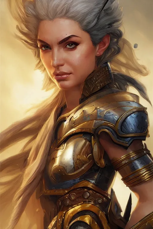 Image similar to amazon valkyrie athena, d & d, fantasy, portrait, highly detailed, headshot, digital painting, trending on artstation, concept art, sharp focus, illustration, art by artgerm and greg rutkowski and magali villeneuve