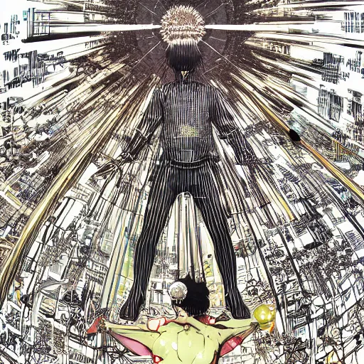 Image similar to shintaro kago yoji shinkawa and victo ngai cellular human body apophasis glorious energy of the sun