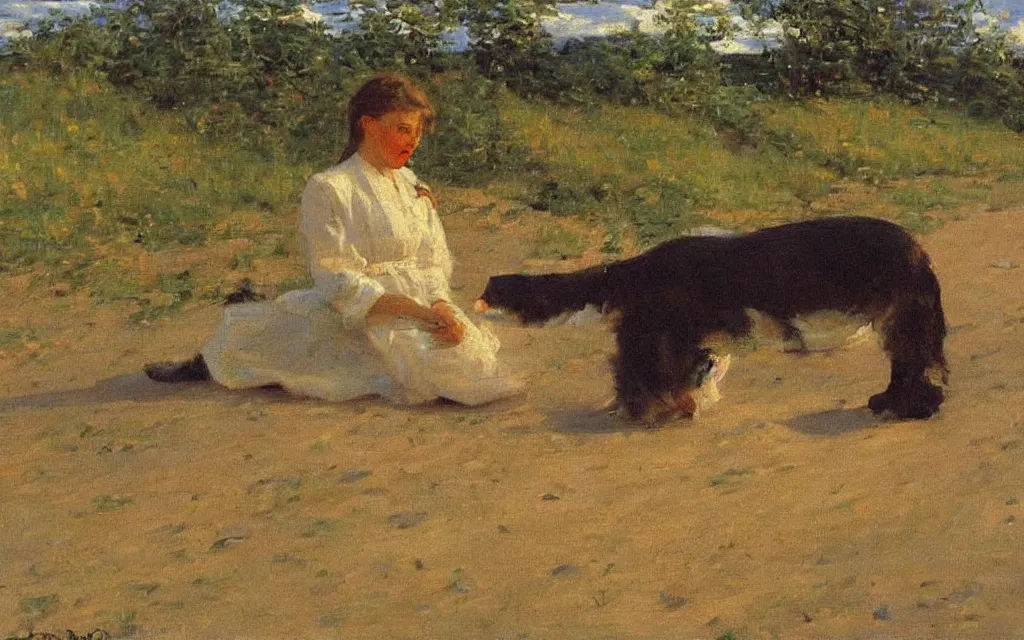 Image similar to a painting, oil on canvas, by peder kroyer