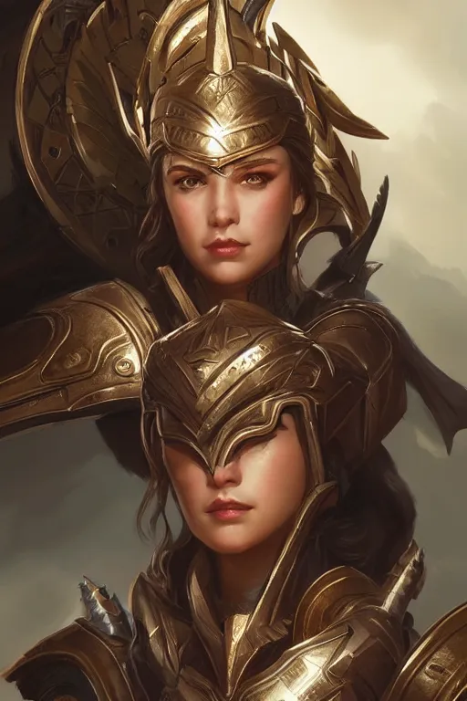 Image similar to amazon valkyrie athena, d & d, fantasy, portrait, highly detailed, headshot, digital painting, trending on artstation, concept art, sharp focus, illustration, art by artgerm and greg rutkowski and magali villeneuve