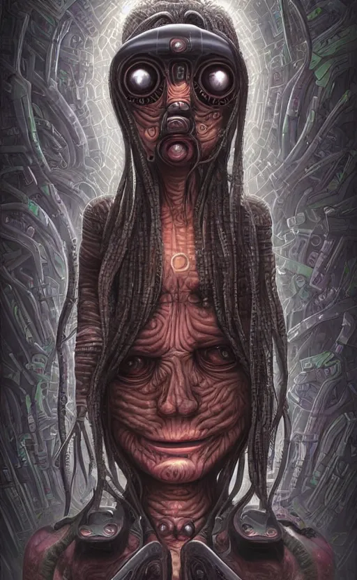 Image similar to cyberpunk cultist by naoto hattori