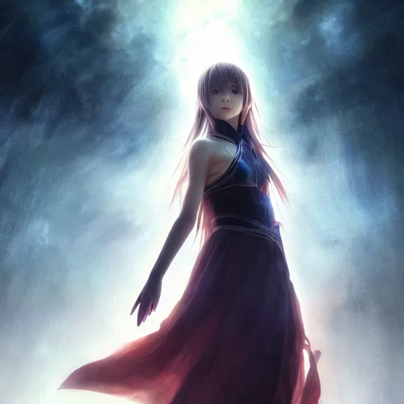 Image similar to a girl from final fantasy live action, movie still from clannad after story, evocative, mystical night, sharp focus, very very very very detailed, award winning, masterpiece digital painting by greg rutkowski, alex grey, marc adamus, beautiful dramatic lighting, artstation, 4 k wallpaper, style by peter deligdisch, peterdraws