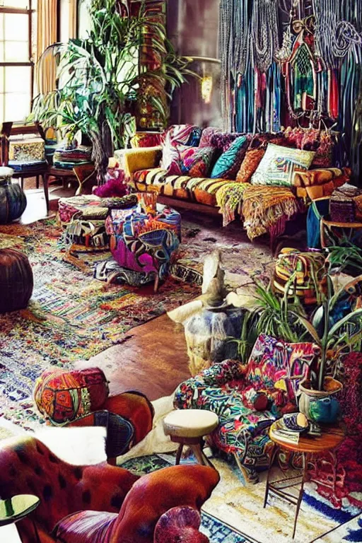 Image similar to Eclectic bohemian Some designers describe the eclectic style as a more “grown-up” version of bohemian. Both styles are “collections” of furniture and accessories of various designs and time periods. But eclectic style is more cohesive, more balanced, and more intentional. Methodically Mismatched vs. Thrown Together.