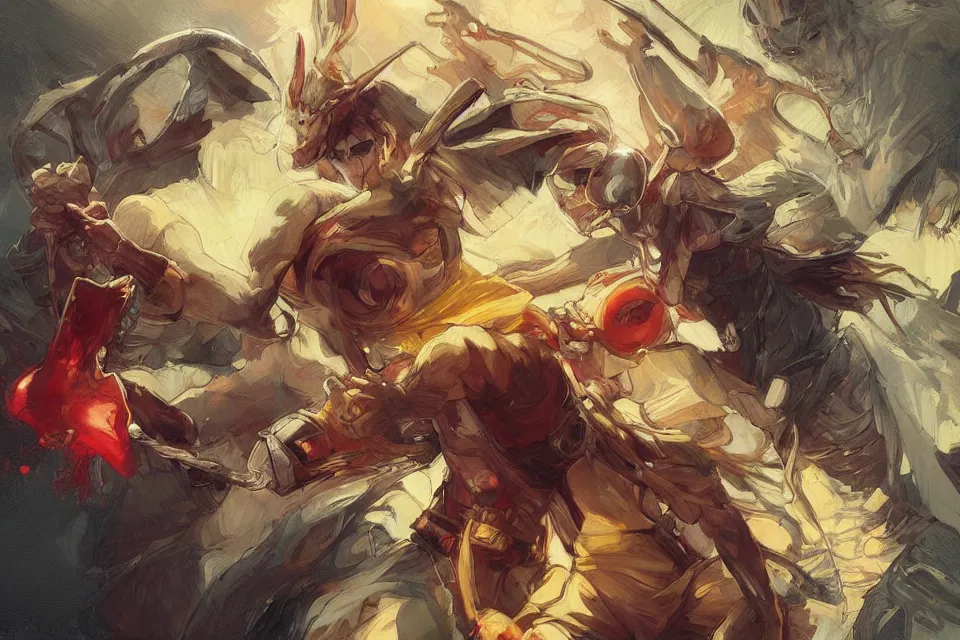 Image similar to bloody battle between two pikachu, highly detailed, digital painting, artstation, concept art, smooth, sharp, focus, illustration, art by artgerm and greg rutkowski and alphonse mucha