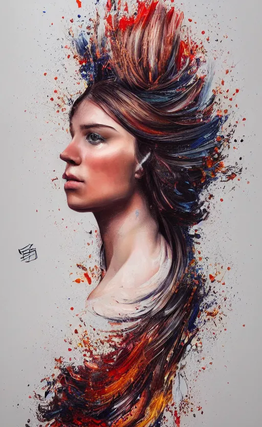 Prompt: beautiful intricate detailed photorealistic painting of a girl with her hair stuck in a blender. vibrant, high quality, very funny, beautiful, hq. hd. 4 k. award winning. trending on artstation