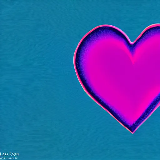 Prompt: a heart made of blue pink and purple in a pop art style, digital art, trending on art station, brush strokes, medium tones