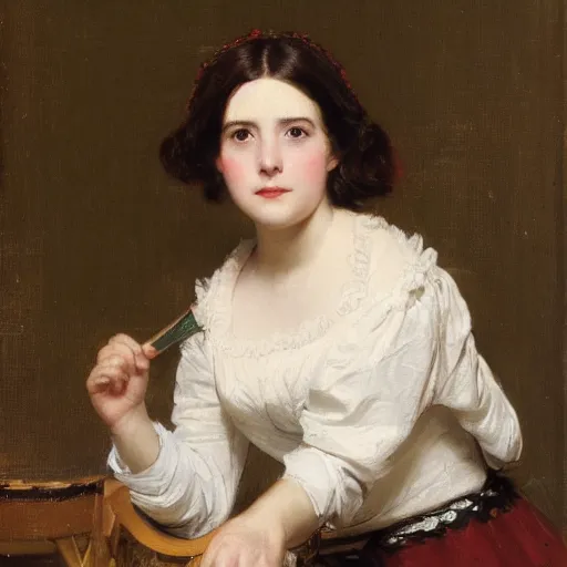 Image similar to photo of young woman by arthur john elsley