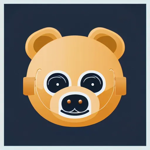 Image similar to podcast vector logo of cute cuddly bear listening to music, podcast, microphone, melodic, dreamy, isometric, adorable, octane render, golden ratio, 4k UHD, iconic design