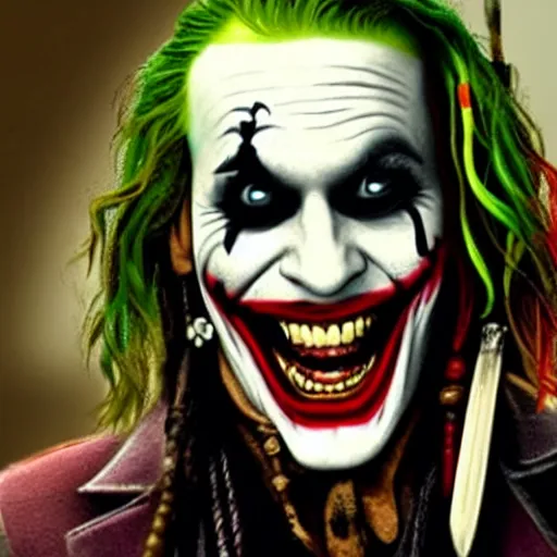 Prompt: the Joker as Jack Sparrow