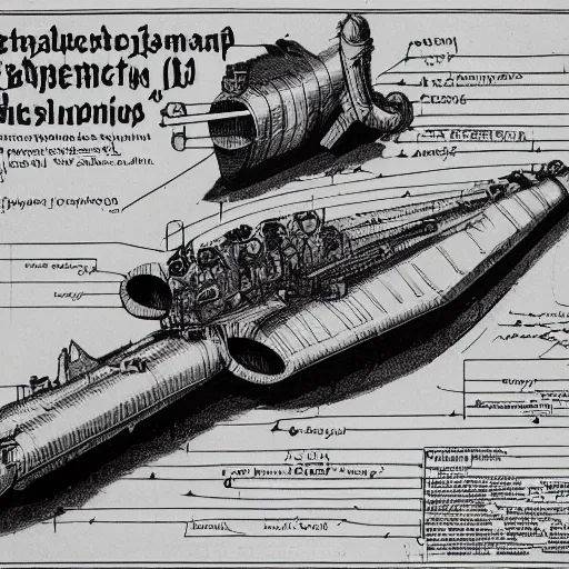 Image similar to a blueprint of a ww 2 german superweapon that can destroy the universe