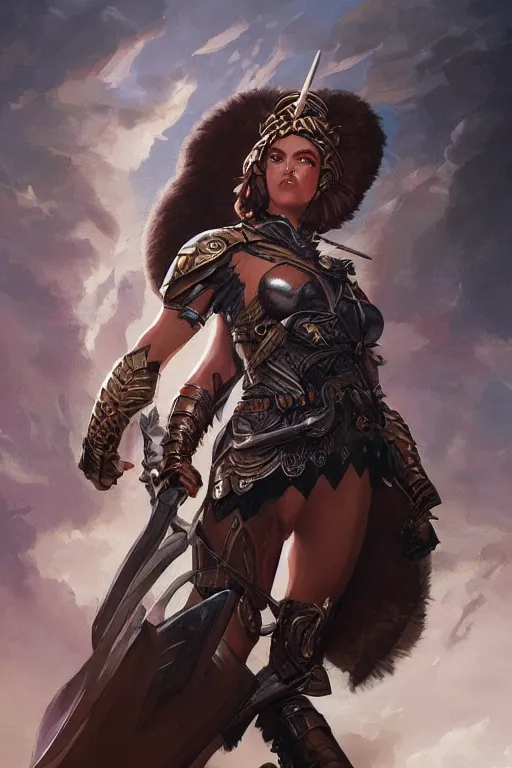 Image similar to amazon valkyrie athena, d & d, fantasy, portrait, highly detailed, headshot, digital painting, trending on artstation, concept art, sharp focus, illustration, art by artgerm and greg rutkowski and magali villeneuve