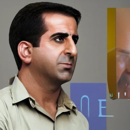Image similar to kurdish! michael scott in the ofiice us, 8 k, high resolution, promotional