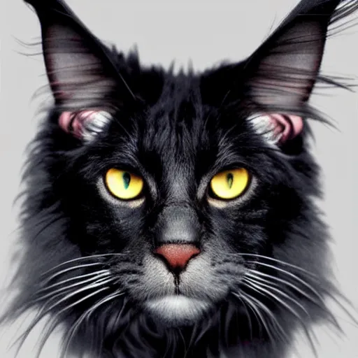 Prompt: black maine coon low poly art