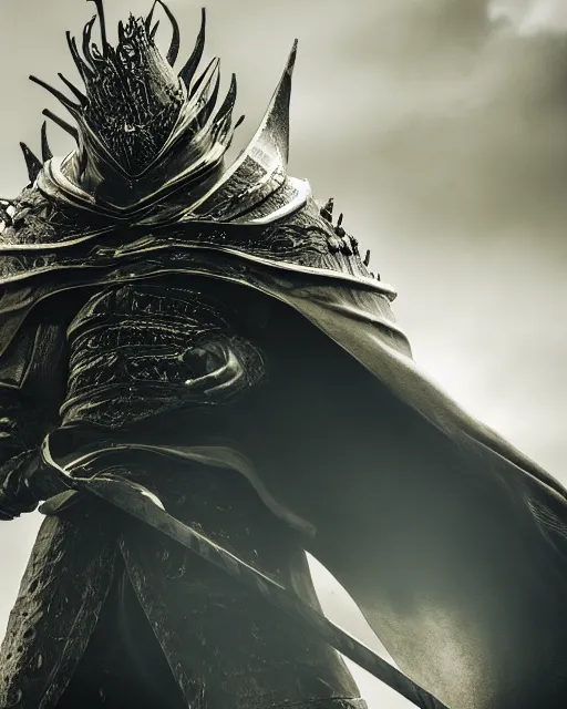 Image similar to a portrait photograph of Nameless King from Dark Souls, DSLR PHOTOGRAPHY