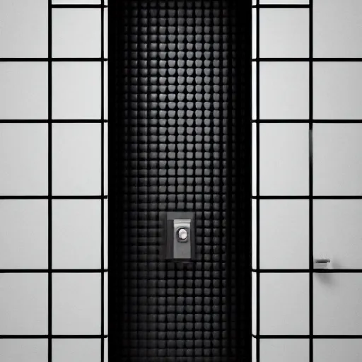 Prompt: 4 k large tiled retrofuturism brutalist door white black seamless texture, material, hip modern design, flat, pbr, hi - res