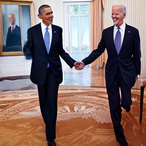 Image similar to Obama and Biden hanging out, anime HD