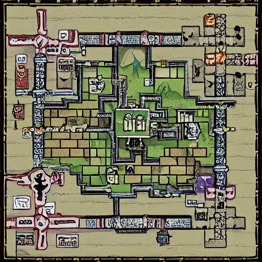 Prompt: osr ttrpg dungeon map