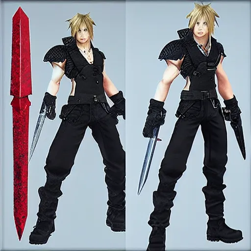 Prompt: final fantasy 7 hyper realistic ruby weapons, highly detailed.