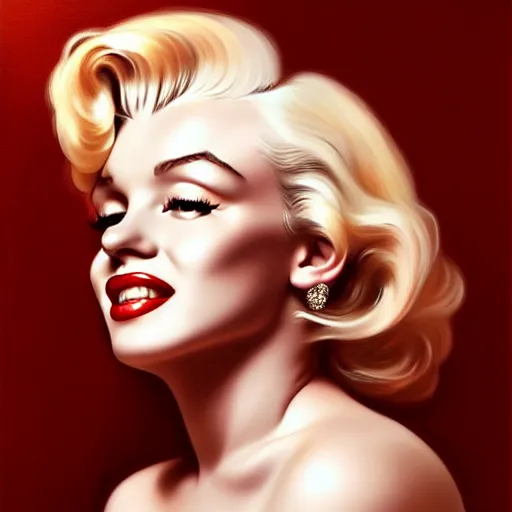 Image similar to beautiful portrait of marilyn monroe, natural beauty expressive pose, fantasy, intricate, elegant, highly detailed, digital painting, artstation, concept art, smooth, sharp focus, luxury fashion illustration, art by artgerm and greg rutkowski and alphonse mucha, brightly lit cinematic soft lighting, photorealistic